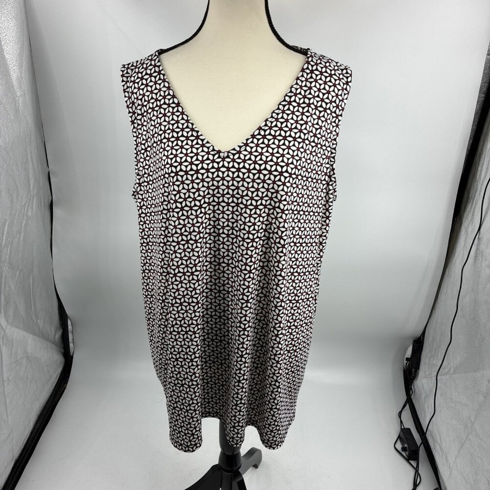 Talbots Plus Womens Sleeveless Top Floral Print Stretch Casual Blouse 2X
